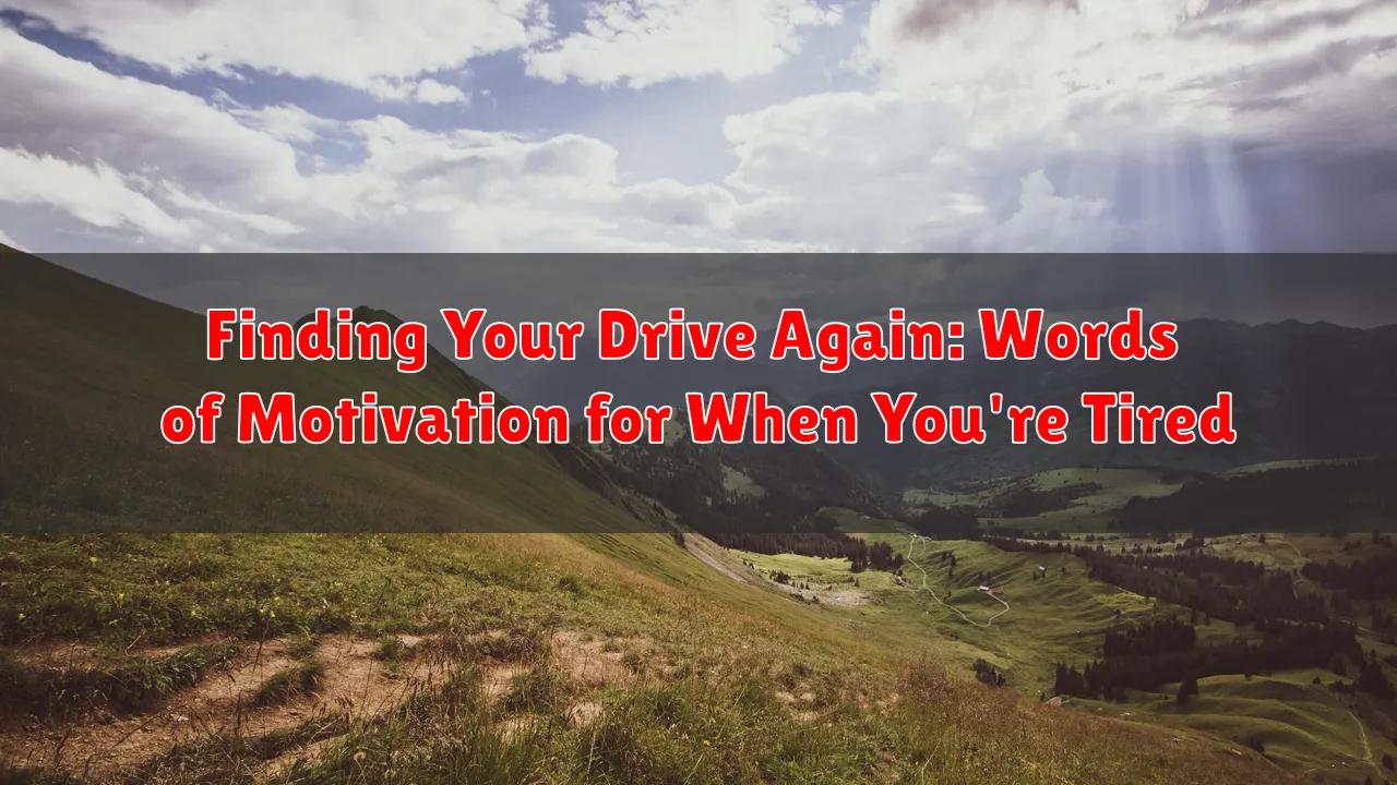 Finding Your Drive Again: Words of Motivation for When You're Tired